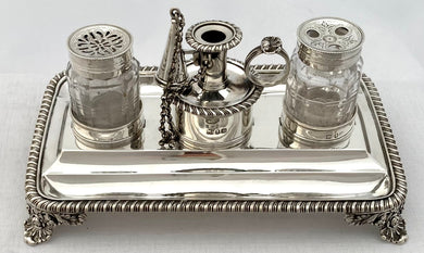 Georgian, George IV, Silver Inkstand. London 1825 Rebecca Emes & Edward Barnard I. 13.1 troy ounces.