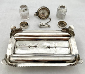 Georgian, George IV, Silver Inkstand. London 1825 Rebecca Emes & Edward Barnard I. 13.1 troy ounces.