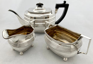 Georgian, George III, Matched Silver Tea Service. London 1808/09. 34 troy ounces.