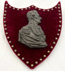 19th Century Duke of Wellington Large Shield Mounted Relief Plaque.