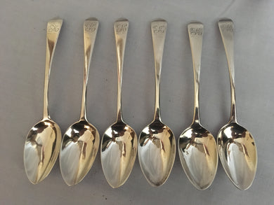 Georgian, George III, silver teaspoons. London 1815 William Bateman I. 3.27 troy ounces.