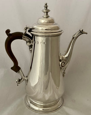 Georgian, George II, Silver Coffee Pot. London 1753 William Shaw & William Priest. 24 troy ounces.