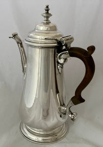 Georgian, George II, Silver Coffee Pot. London 1753 William Shaw & William Priest. 24 troy ounces.