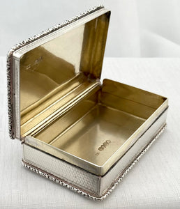 Victorian Silver Table Snuff Box. London 1847 Edward Edwards II. 5.3 troy ounces.