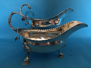 Georgian, George III, pair of silver sauce boats. London 1783 Benjamin Mountigue. 8.7 troy ounces.