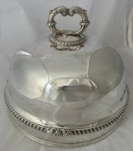 Early Victorian Silver Plated & Crested Game Meat Dome. Matthew Boulton, circa 1850.