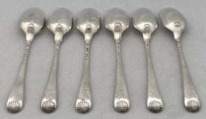 Georgian, George II, Six Hanoverian Pattern Silver Tablespoons. London 1759 Isaac Callard. 16 troy ounces.