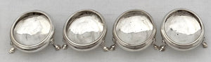 Georgian, George III, Set of Four Crested Silver Salts. London 1780 Charles Hougham. 4.5 troy ounces.