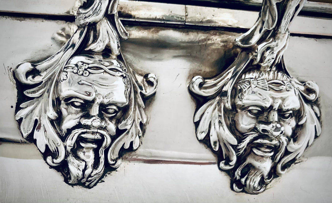 Georgian Old Sheffield Plate Entree Dish & Mask Head Warming Stand.