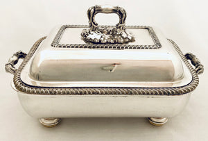 Georgian Old Sheffield Plate Entree Dish & Mask Head Warming Stand.