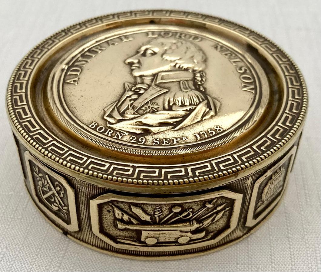 Early 19th Century Admiral Lord Nelson Circular Brass Snuff Box with B –  Bassetlaw Silver & Antiques