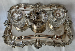 Matthew Boulton 19th Century Silver Plate on Copper Partners Inkstand. Circa 1835 - 1845.