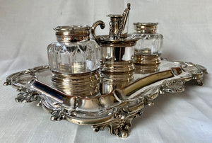 Matthew Boulton 19th Century Silver Plate on Copper Partners Inkstand. Circa 1835 - 1845.