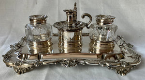 Matthew Boulton 19th Century Silver Plate on Copper Partners Inkstand. Circa 1835 - 1845.