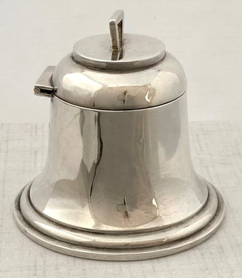 Edwardian Asprey Novelty Silver Bell Inkwell. Birmingham 1908 Asprey & Co.