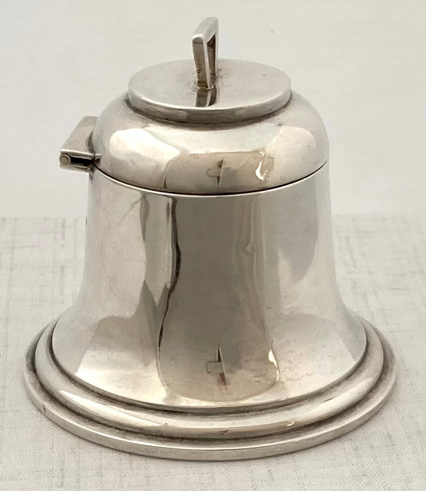 Edwardian Asprey Novelty Silver Bell Inkwell. Birmingham 1908 Asprey & Co.