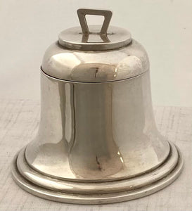 Edwardian Silver Bell Inkwell. Birmingham 1908 Asprey & Co.