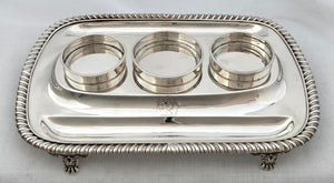 Georgian, George III, Crested Silver Inkstand. London 1816 J. E. Terrey & Co. 25 troy ounces.