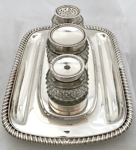 Georgian, George III, Crested Silver Inkstand. London 1816 J. E. Terrey & Co. 25 troy ounces.