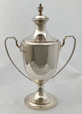 George V Silver Cup & Cover. London 1923 Goldsmiths & Silversmiths Company. 11 troy ounces.