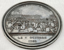 French Revolution Uniface Medallion "Arrivee Du Roi a Paris Le 6 Octobre 1789", Bertrand Andrieu.