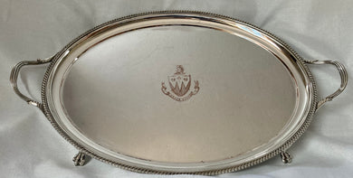 Georgian, George III, Old Sheffield Plate Armorial Tray, circa 1790 - 1810.