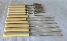 Oak Cased Dessert Knives & Forks for Six People. Cooper Brothers of Sheffield, circa 1900 - 1940.