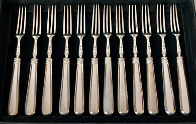 Georgian, George III, set of Twelve Scottish Silver Pastry Forks. Edinburgh circa 1786 - 1822.