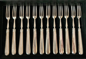 Georgian, George III, set of Twelve Scottish Silver Pastry Forks. Edinburgh circa 1786 - 1822.