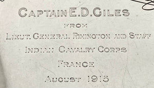 George V Silver Salver. Lieut. General Rimington, Indian Cavalry Corps. Sheffield 1915 Goldsmiths & Silversmiths Co. 28 troy ounces.