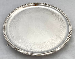 Graduated Pair of Silver Plated Salvers with Monogram for Alfred de Rothschild.
