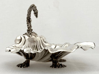 Victorian, Liberty of London,  Silver Plated Shell Dish with Swan Neck Handle.