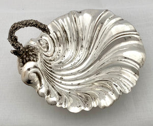 Victorian, Liberty of London,  Silver Plated Shell Dish with Swan Neck Handle.