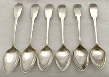 Georgian, George III, Six Silver Teaspoons. Newcastle, Thomas Watson. 2.4 troy ounces.