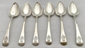 George III Six Silver Regimental Dessert Spoons for The Royal Miners Regiment. London 1811 Joseph Ash. 7.7 troy ounces.