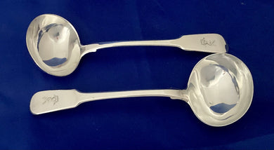 Georgian, George III, Pair of Crested Silver Sauce Ladles. London 1816 Paul Storr. 3.7 troy ounces.