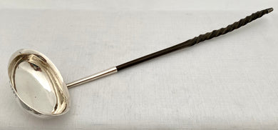 Georgian, George III, Silver Toddy Ladle with Baleen Handle. London 1805.