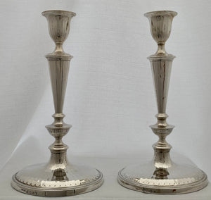 Georgian, George III, Set of Four Silver Candlesticks. Sheffield 1789 John Parsons & Co.