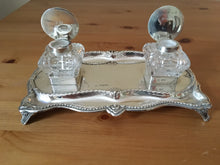 William Hutton & Sons, Victorian silver double inkstand, London 1900