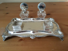 William Hutton & Sons, Victorian silver double inkstand, London 1900
