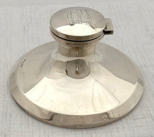 George V Silver Capstan Inkwell. Chester 1916 James Deakin & Sons.