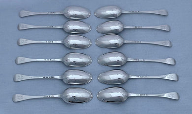 Georgian, George II, Twelve Scottish Silver Tablespoons. Edinburgh 1754 Lothian & Robertson. 27 troy ounces.