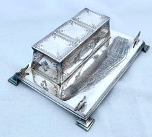 Silver Plated Advertising Inkstand for Thomas W. Ward of Albion Works, Sheffield. John Turton & Co. of Sheffield.