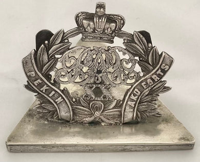 Regimental Silver Plated Menu Card Holder for the 20th (Punjab) Regiment of Bengal Native Infantry.