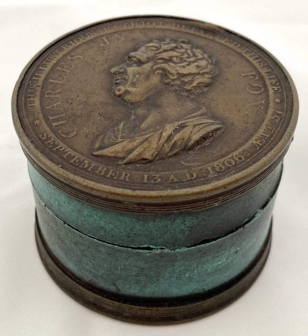 19th Century Charles James Fox Medal Snuff Box.