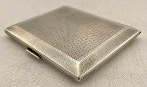 George V, Silver Cigarette Case. Chester 1929 Asprey & Co Ltd. 3.1 troy ounces.