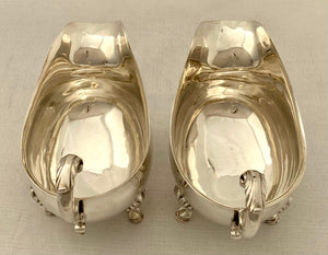 Georgian, George III, Pair of Silver Sauce Boats. London 1762 George Smith I. 21.4 troy ounces.