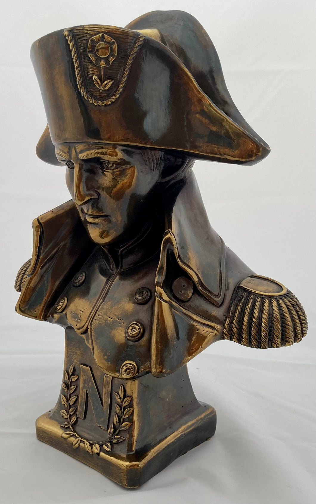 A 20th Century Finely Cast Large Gilt Brass Bust of Napoleon Bonaparte.