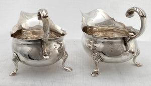 Georgian, George II, Pair of Silver Sauce Boats. London 1745 David Hennell I. 12 troy ounces.