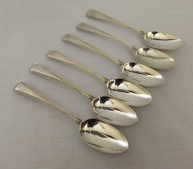 Georgian, George III, set of six silver Old English thread pattern teaspoons. London 1795 George Smith & William Fearn.  3 troy ounces.